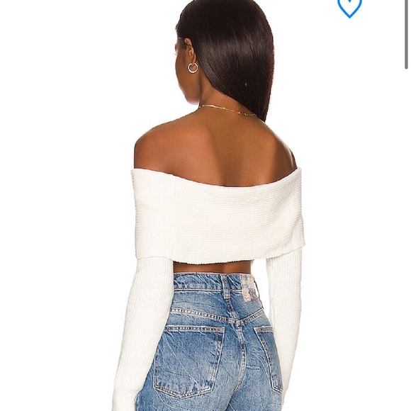 Superdown Lyla Crop Sweater from REVOLVE- white - Picture 3 of 6